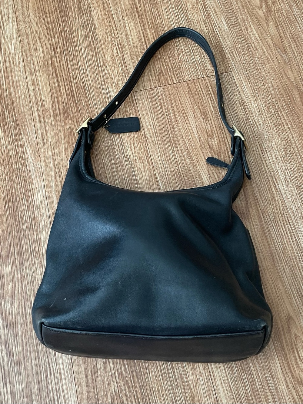 Classic Black Leather Shoulder Bag